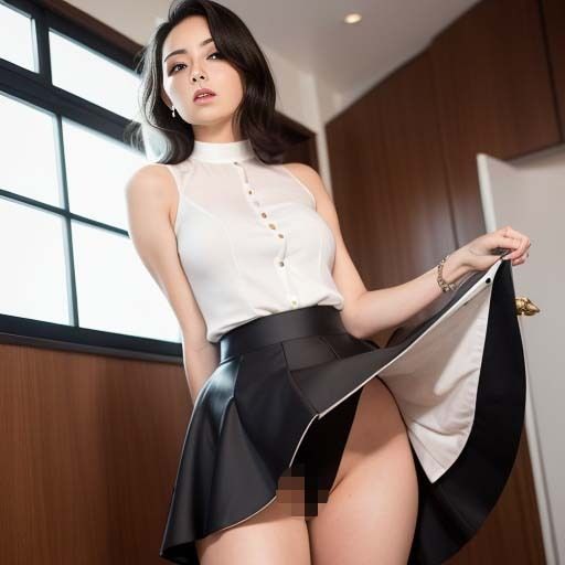 下からミニスカートをのぞいたら(セリフなし AI画像集)