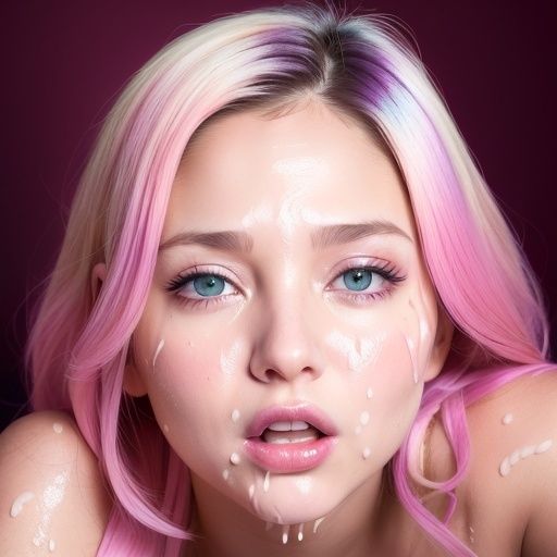 顔射と胸射:白い液まみれの美女(セリフなし AI画像集)