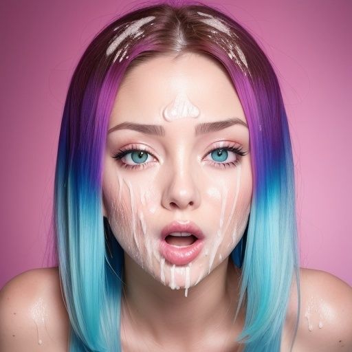 顔射と胸射:白い液まみれの美女(セリフなし AI画像集)