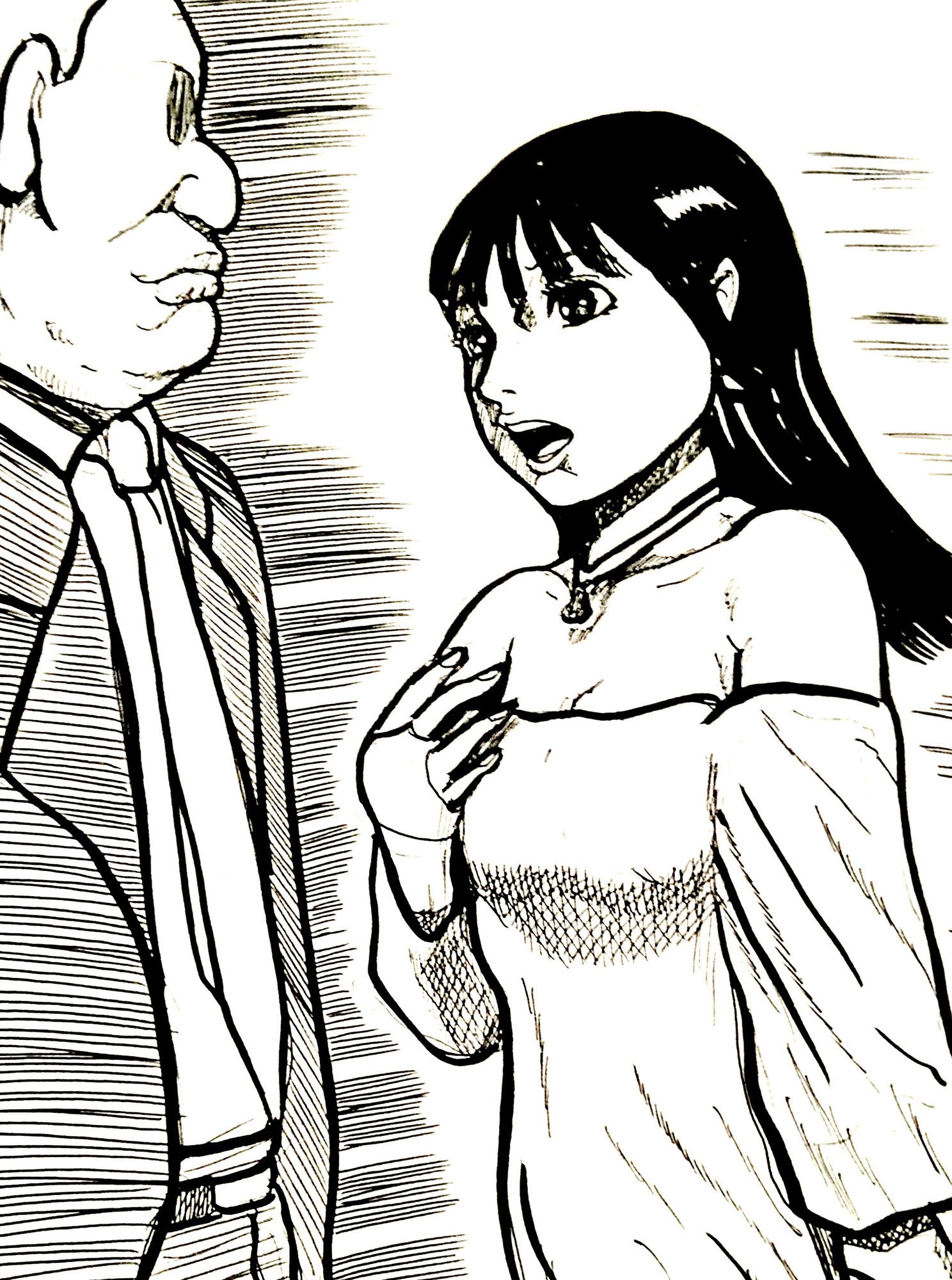 若い娘と女衒調教師