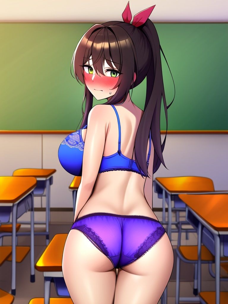 教室で裸にされた生徒＆先生のAIイラスト集