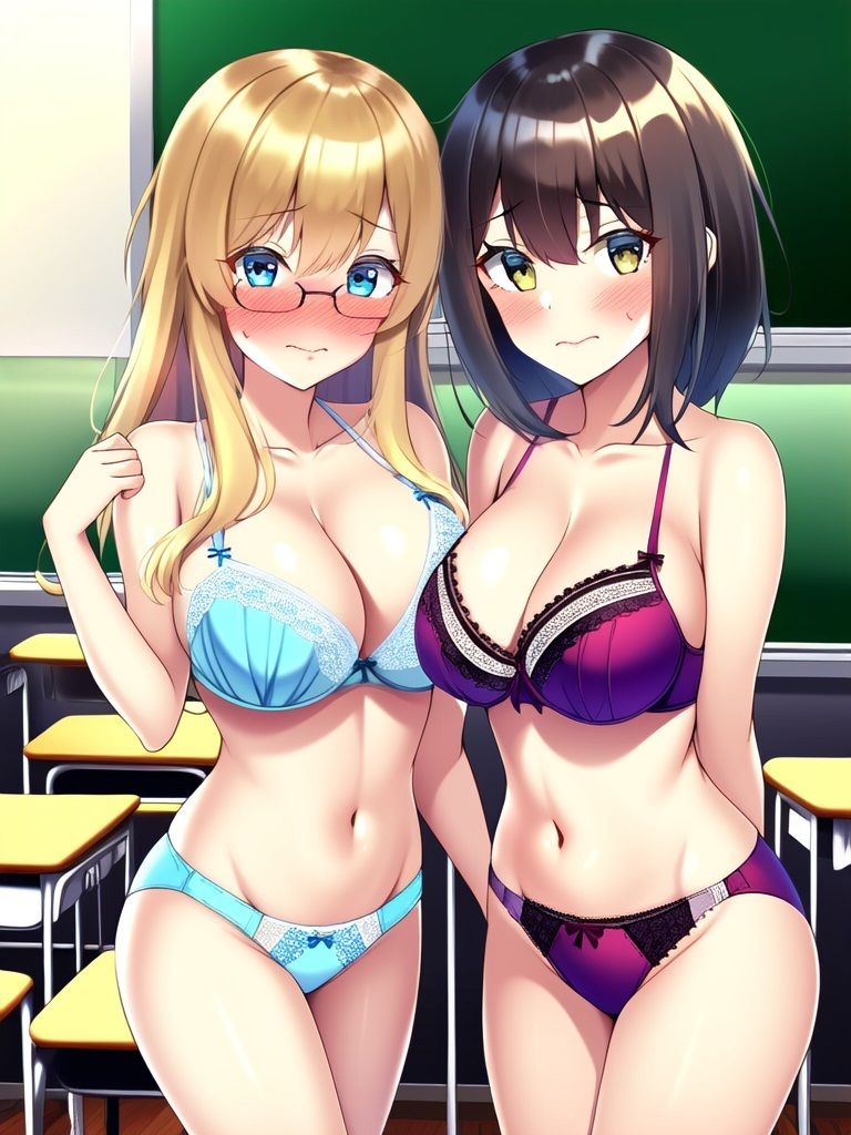 教室で裸にされた生徒＆先生のAIイラスト集