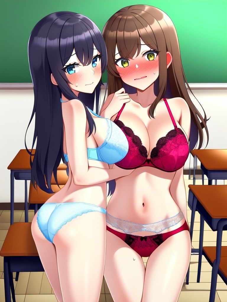 教室で裸にされた生徒＆先生のAIイラスト集