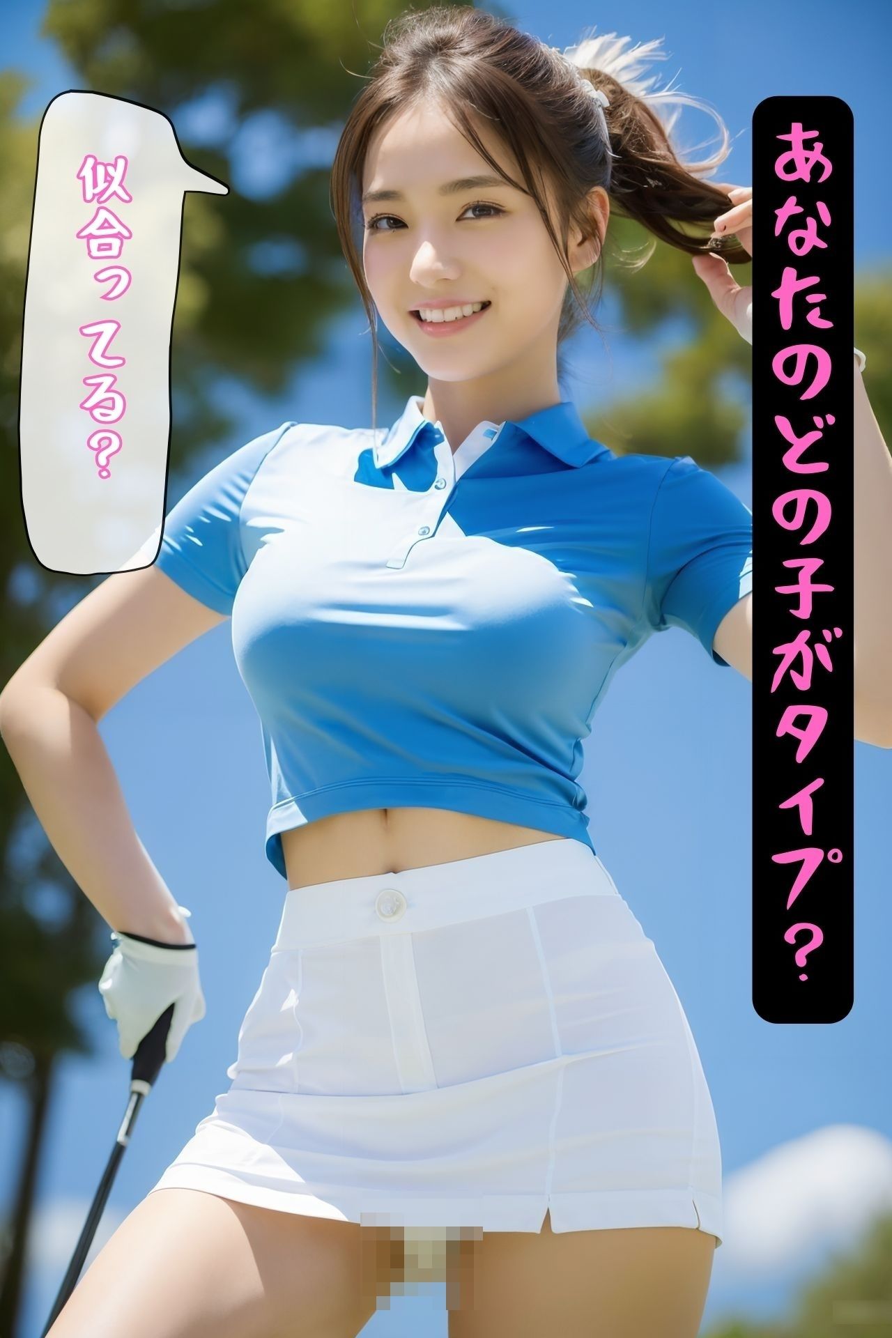 ゴルフ場でパンチラ あなたの好みのタイプは? パンチラ編