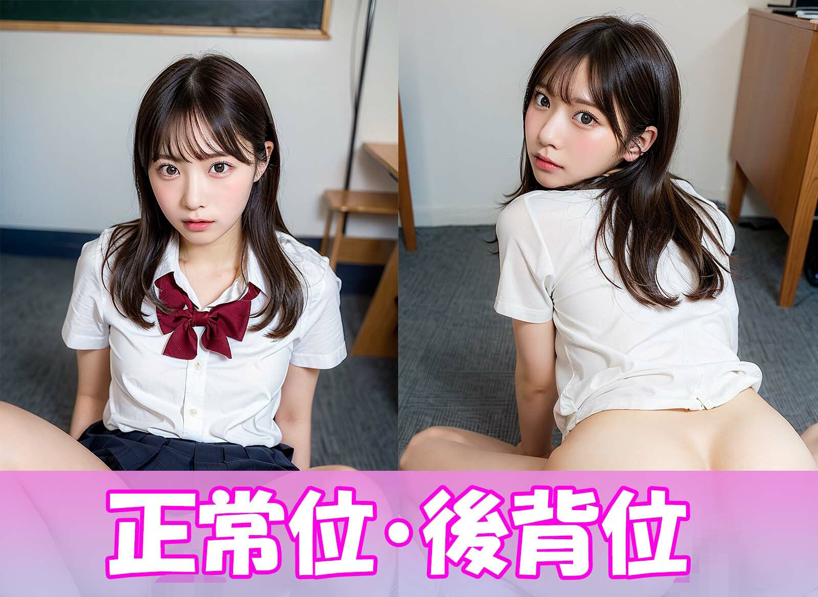 ギャルっぽいJKと教室でエッチしちゃうCG集