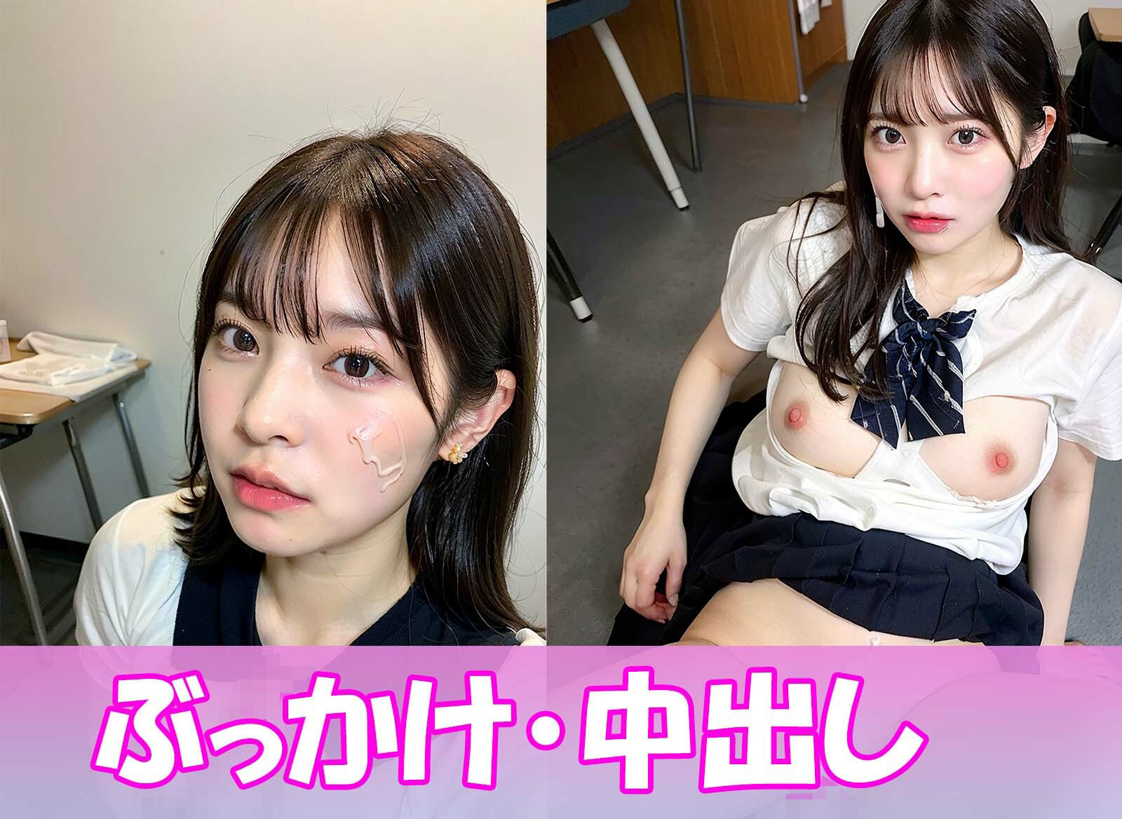 ギャルっぽいJKと教室でエッチしちゃうCG集