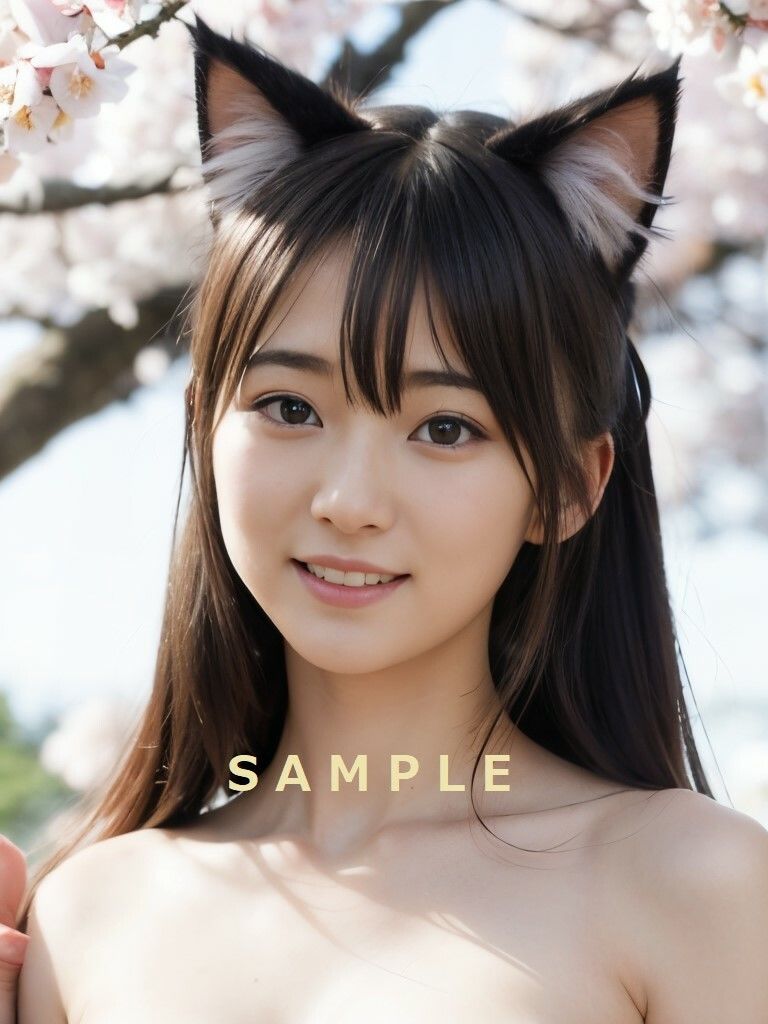 ネコ耳ナチュラルAI美少女 お花見ちょっと百合〜アイドル級の非日常2