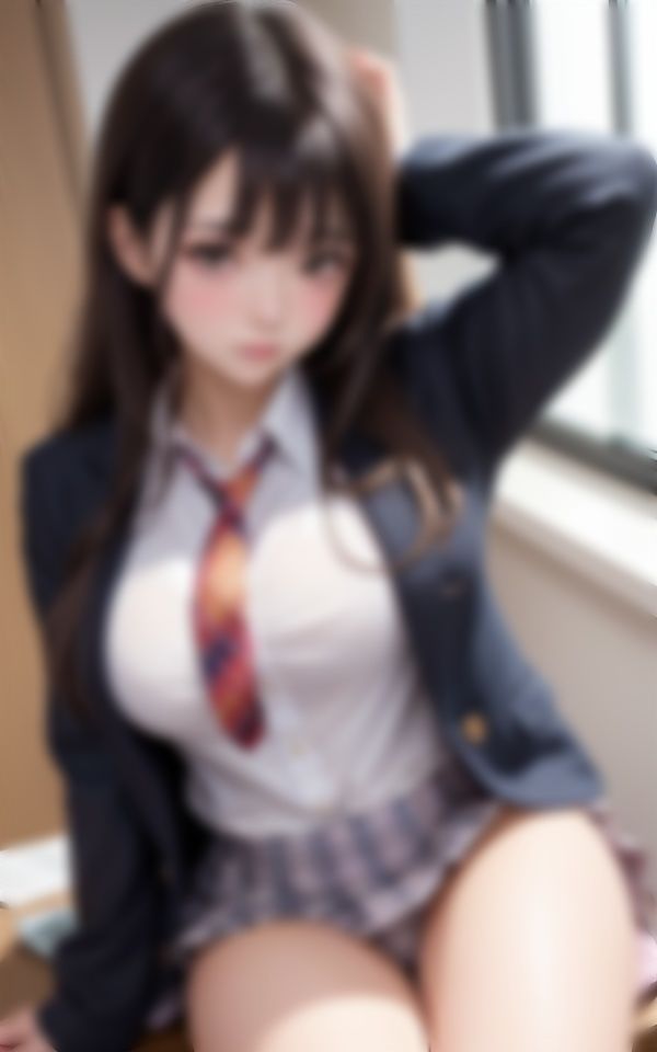 制服美少女の純白パンツが染みてきて...