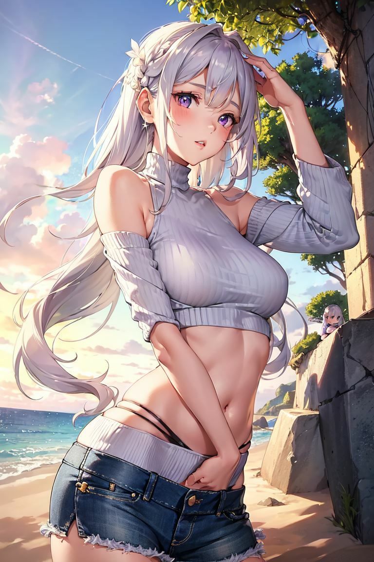 【巨乳・マイクロビキニ】エミリアとレムのイラスト集