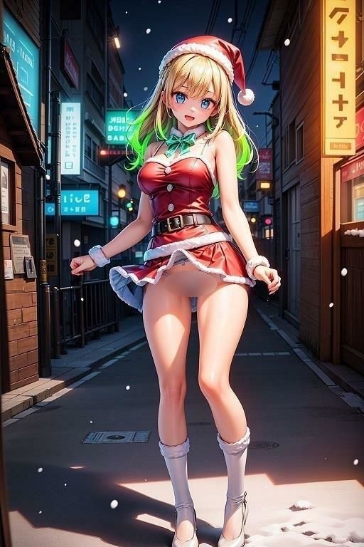 サンタ女子のパンチラ