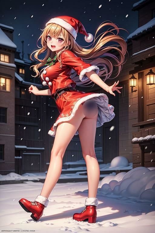 サンタ女子のパンチラ