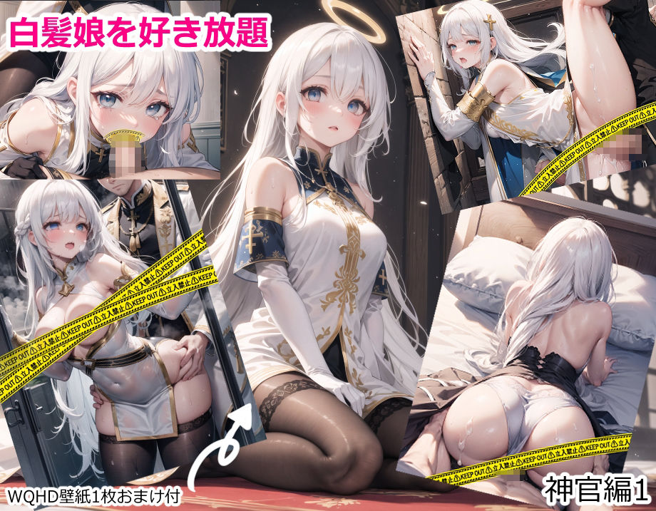 白髪娘を好き放題する画像集【神官編1】