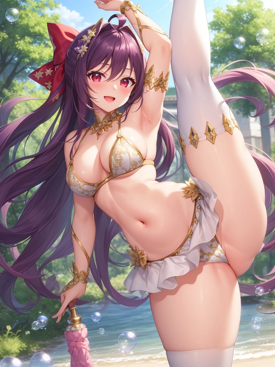 大胆なI字開脚の美少女たち〜AIイラスト集〜