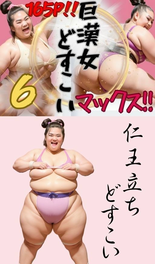 AI巨漢女どすこいMAX！！第6弾！！ 165ページ 日本人 ぽっちゃり 戦士 レスラー 巨乳 デブ 超乳 ガチムチ 女力士 柔道 空手 格闘家 相撲 相撲取り 巨漢女 巨人 でかい big むちむち アスリート ごっつあんです AI生成 アダルト無し CG えろ無し