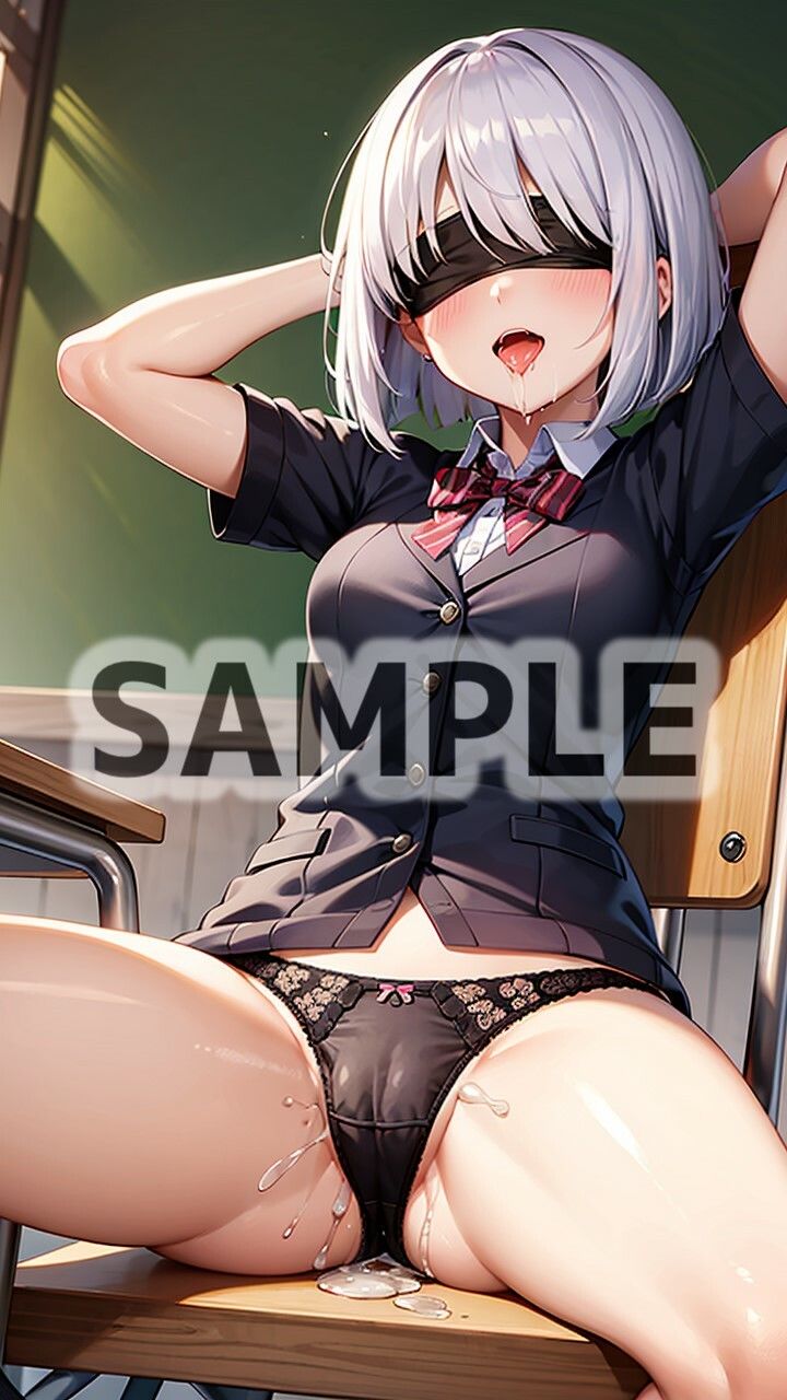 目隠し&バイブでトロトロになった制服女子
