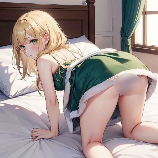 サンタの四つん這いパンチラ
