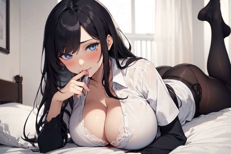 【全年齢版】黒タイツが似合う黒髪ロングOL（27）のラブラブグラビア写真集【総枚数111枚】