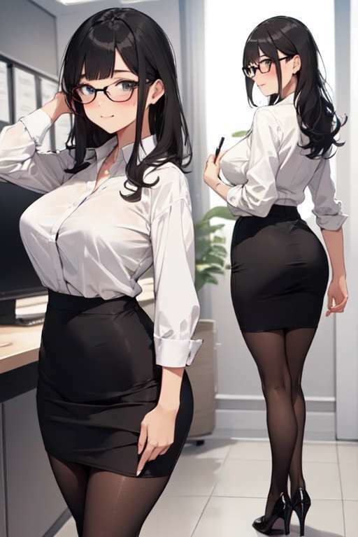 【総枚数279枚】眼鏡×黒タイツ×OL詰め合わせコレクション【うごイラ4枚付】