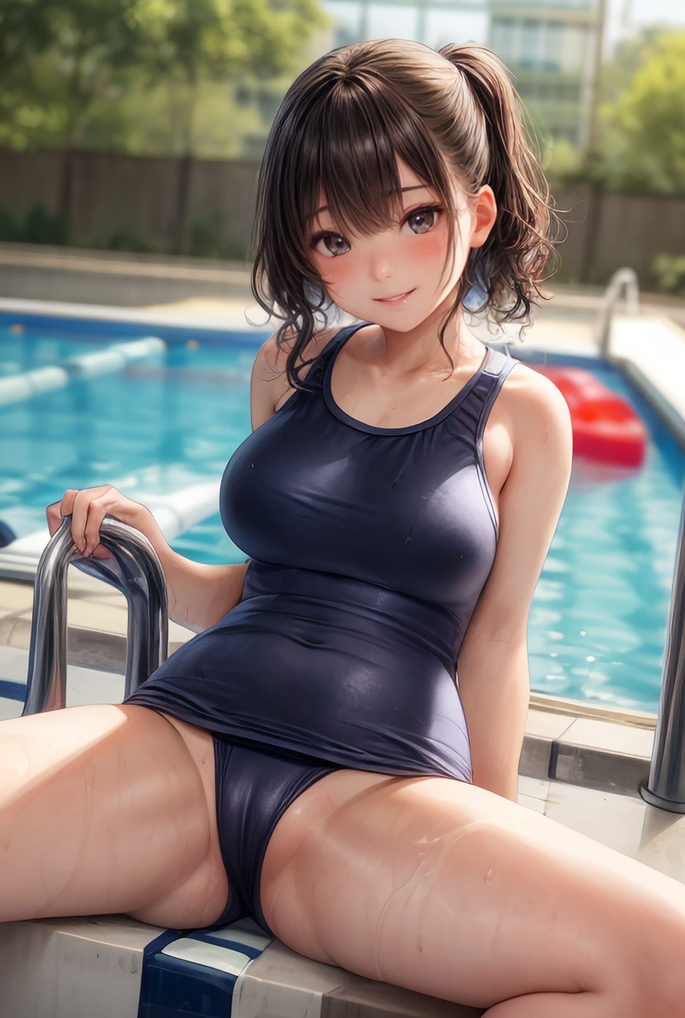 溶けるスク水〜徐々に露わになる裸体〜