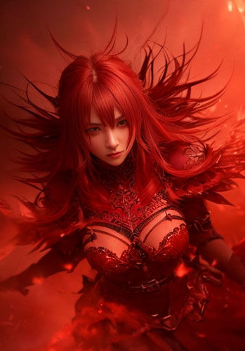 異世界の紅炎舞 赤 × 火 × 若き女性 Vol.2 火の鼓動