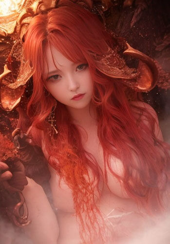 異世界の紅炎舞 赤 × 火 × 若き女性 Vol.2 火の鼓動