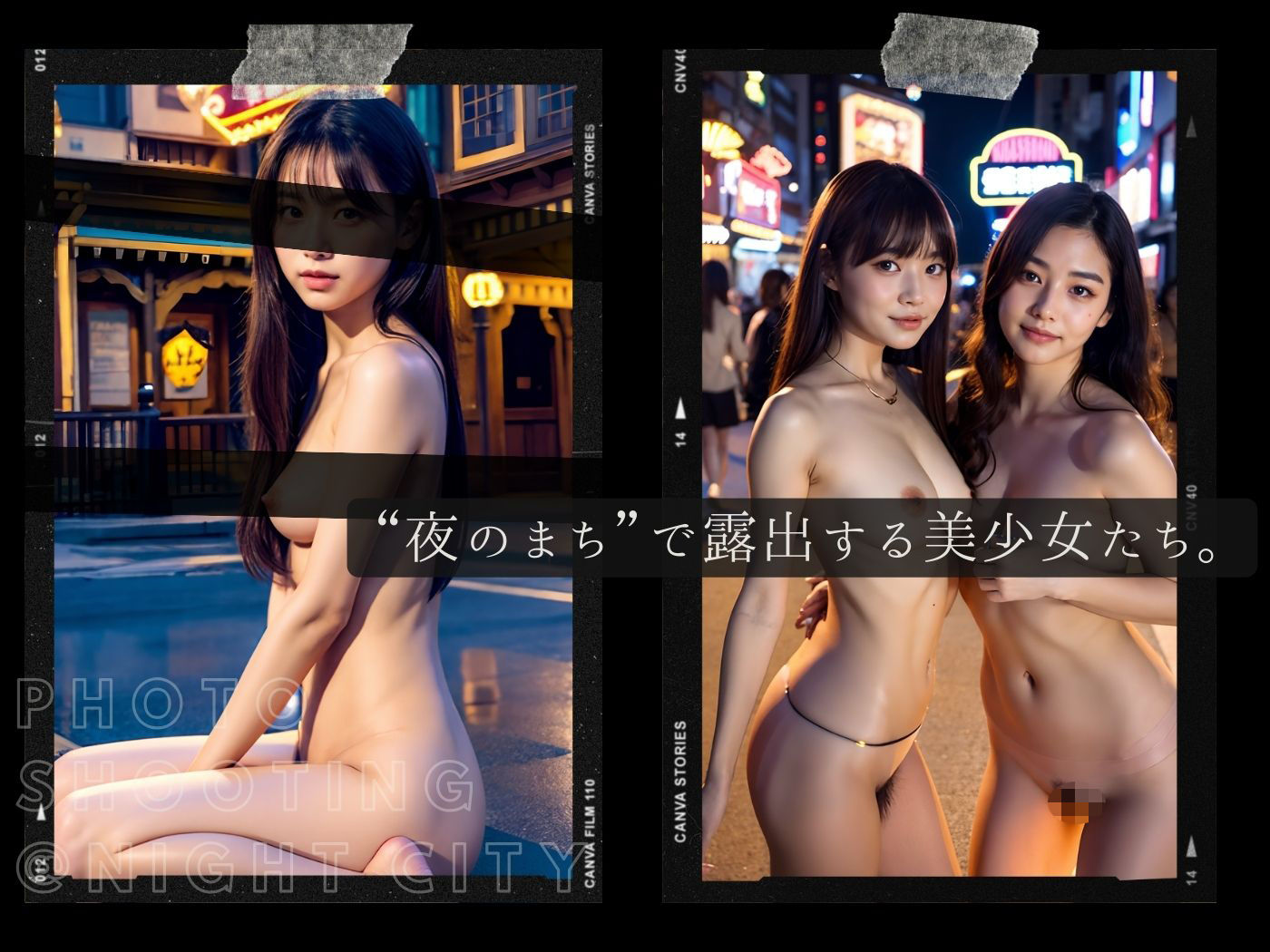 夜の東京露出少女 - ネオン輝く夜にすべてをみせた美少女たち