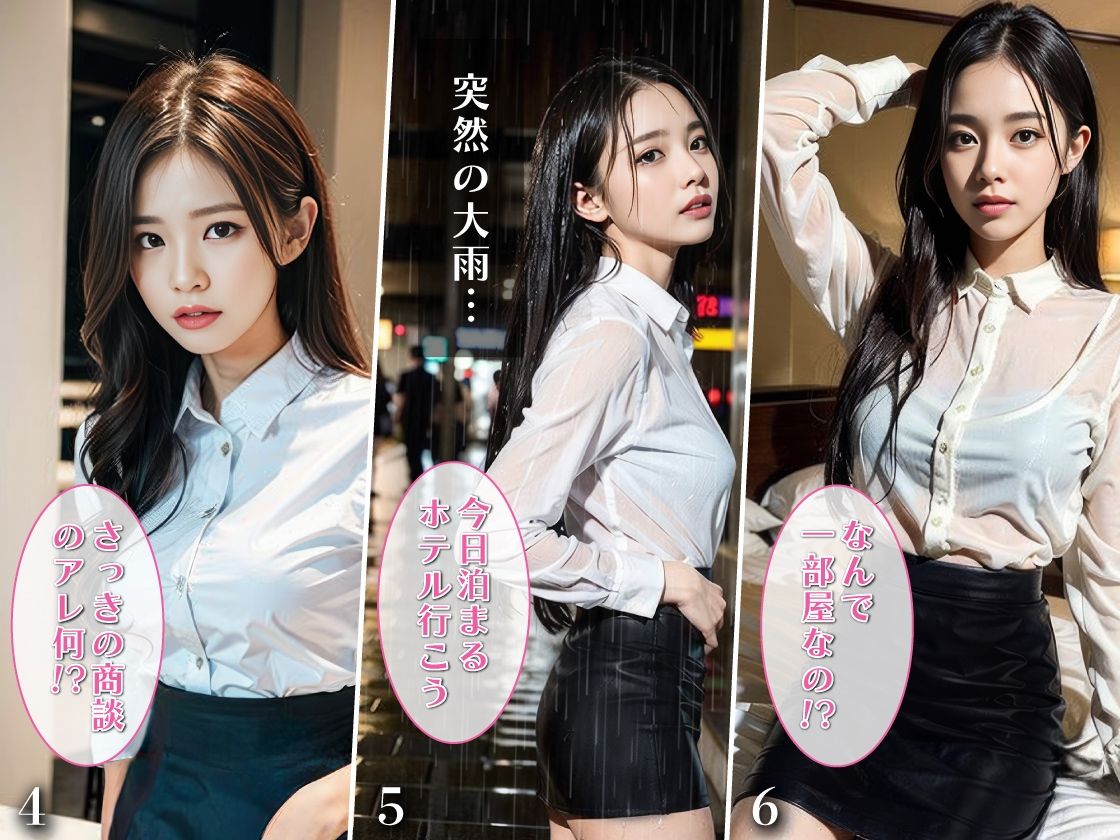 憧れの女上司と出張先のビジネスホテルで二人だけの夜…お酒が入って無防備なスレンダーボディーがあらわに。我慢できずに手を出すと実は渚さんも同じ想いだった！歯止めがきかなくなった二人は、朝が来るまで何度も…