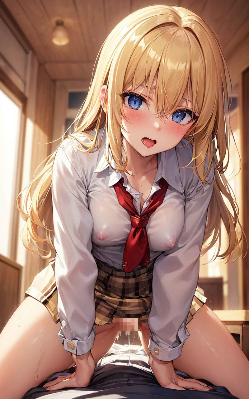 巨乳金髪ギャルの着衣セックス