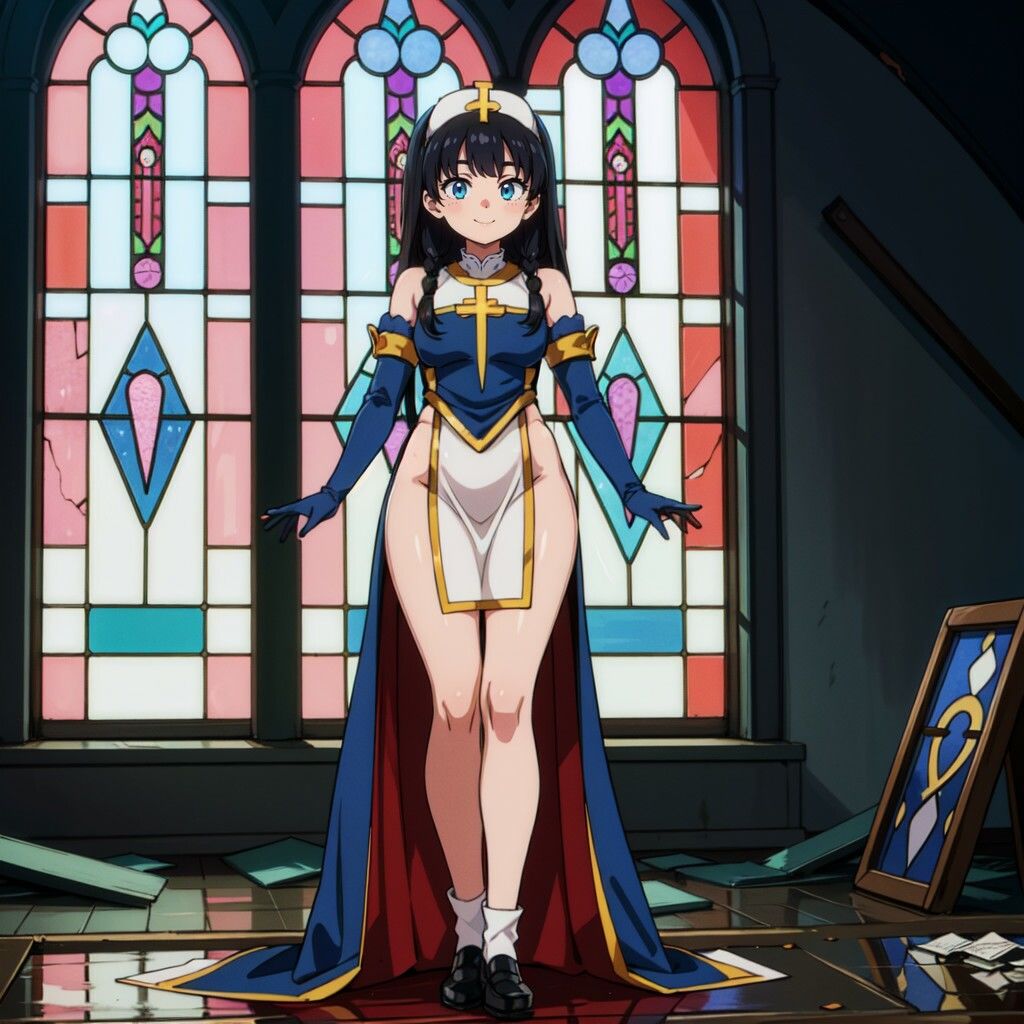 黒髪プリーストちゃん立ち絵CG