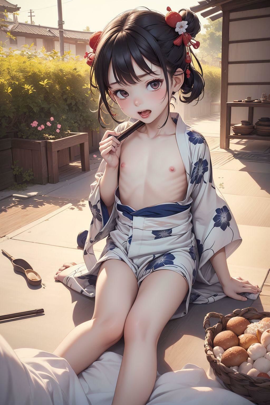 浴衣はだけちゃった