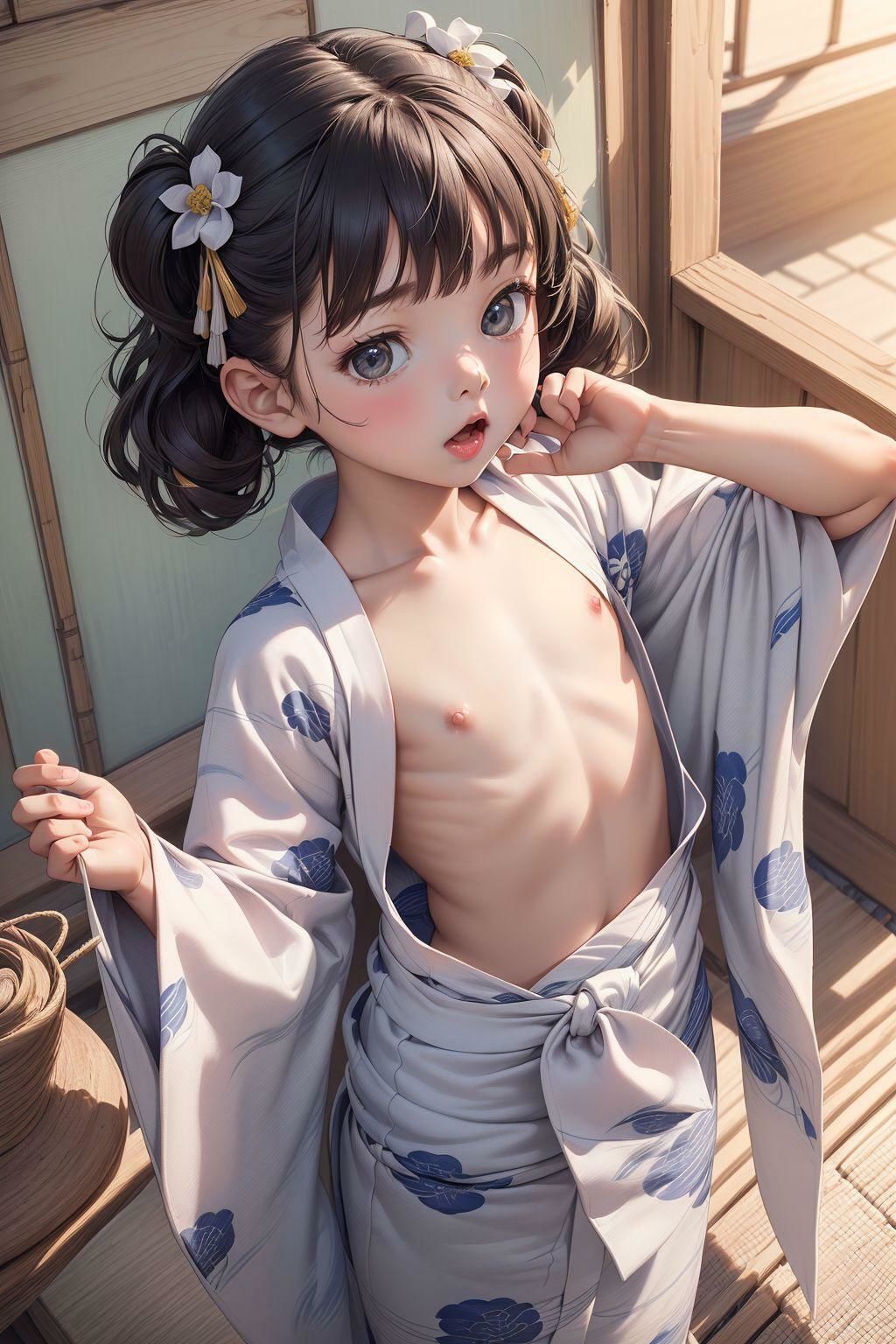 浴衣はだけちゃった