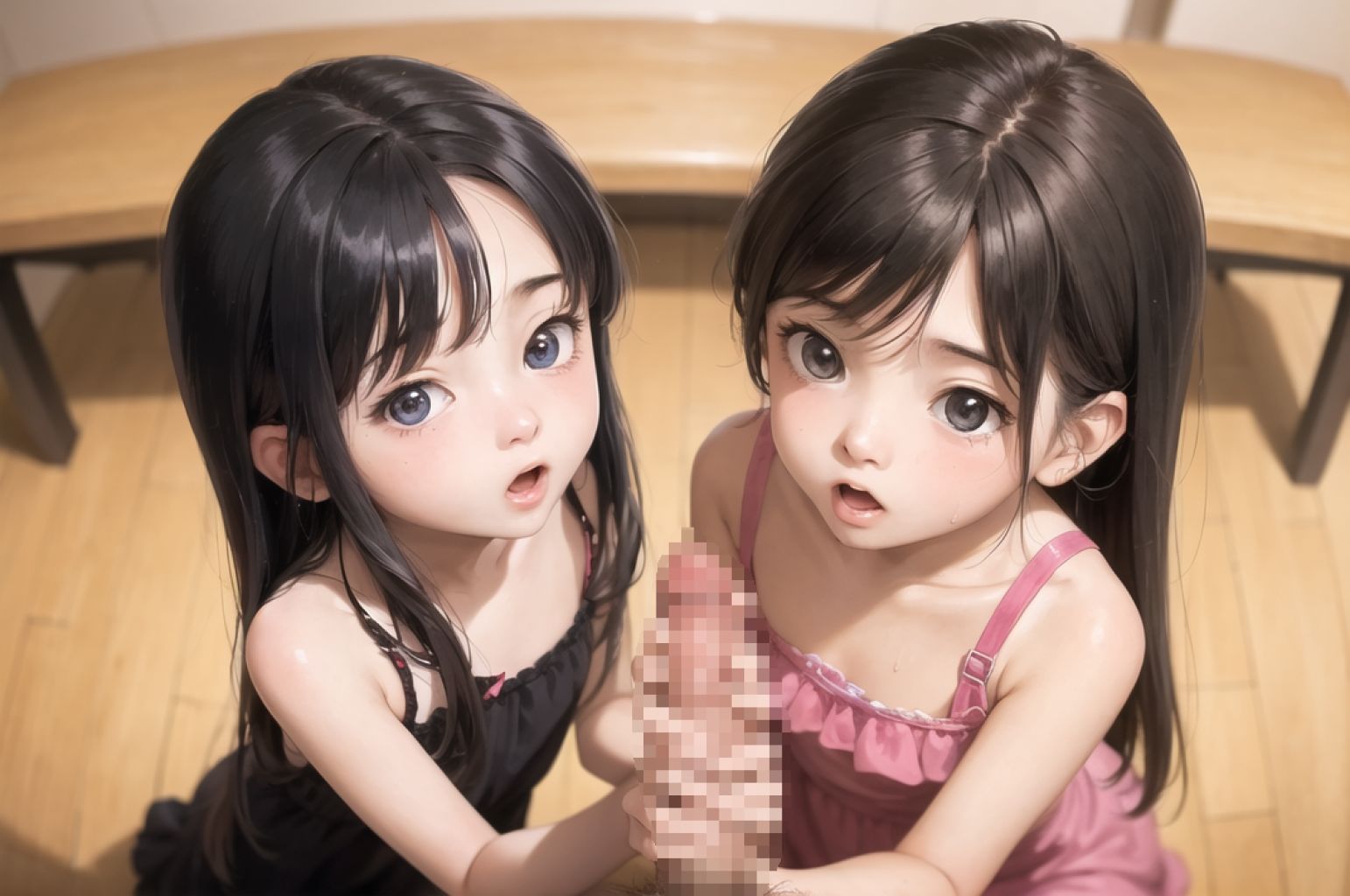 放課後の教室でつるぺた少女たちを性教育レ〇プ