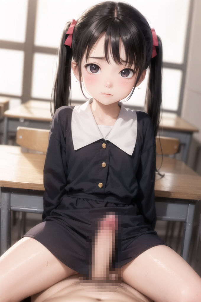 放課後の教室でつるぺた少女たちを性教育レ〇プ