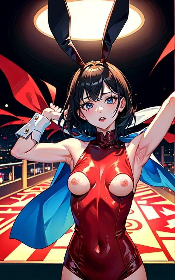 新人バニーガールがはみ乳オッパイぽろりの大サービス