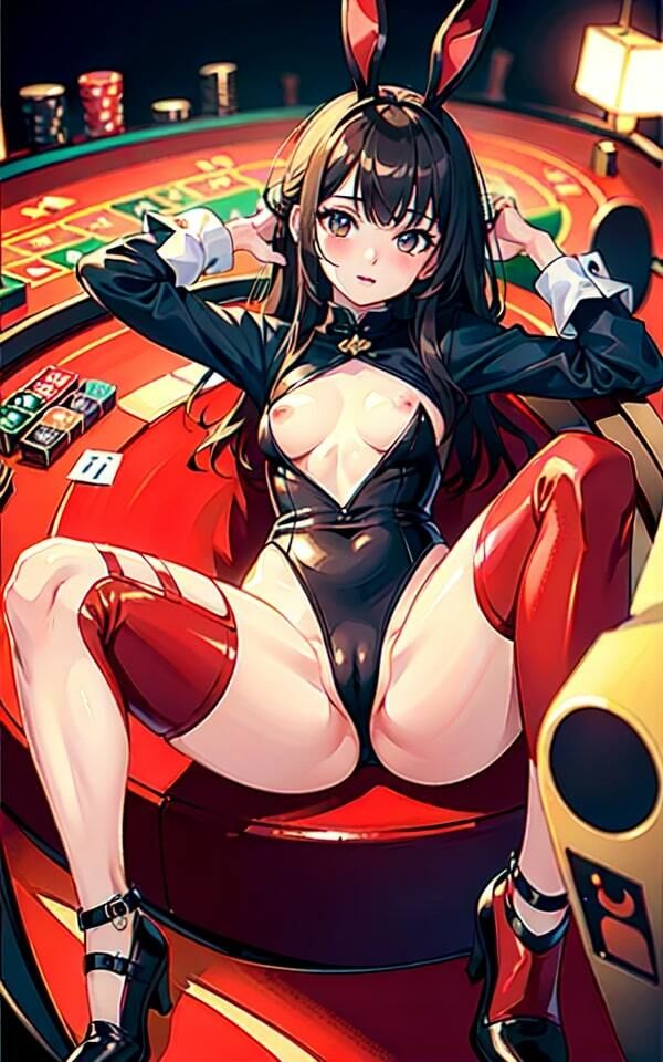 新人バニーガールがはみ乳オッパイぽろりの大サービス