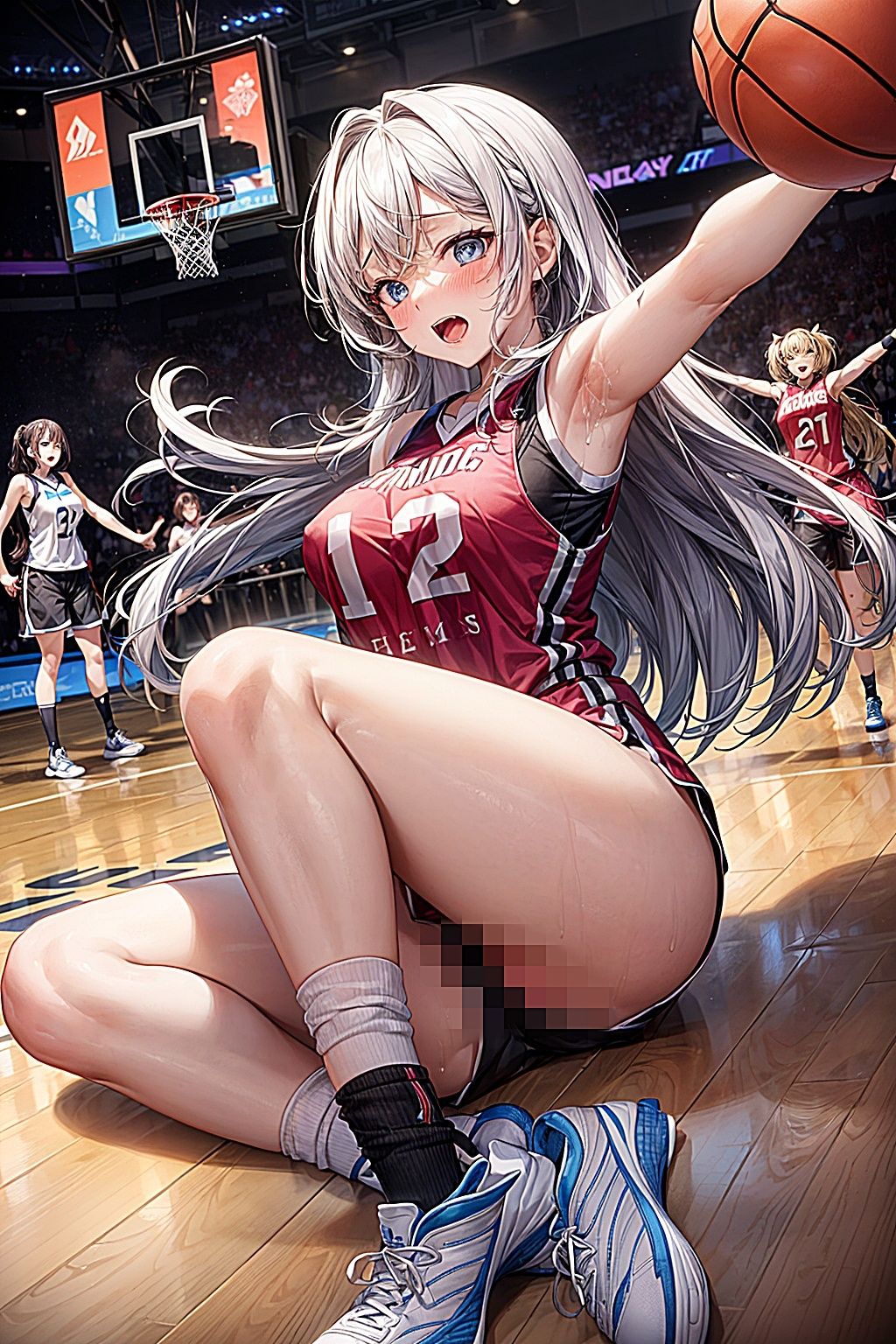 女子バスケ アソコもコートも液まみれ