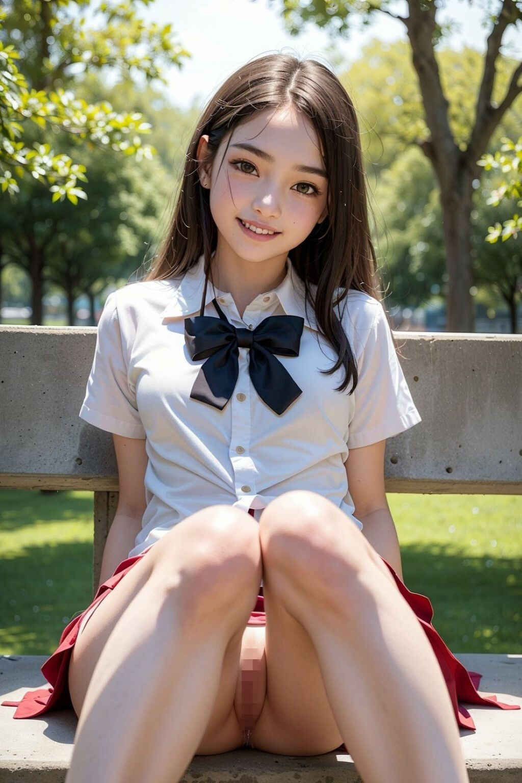公園露出少女