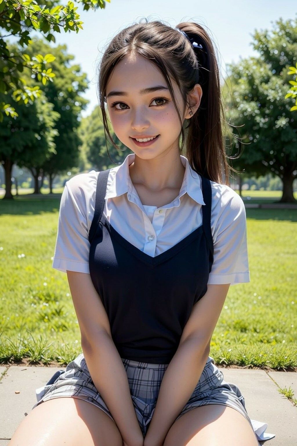 公園露出少女
