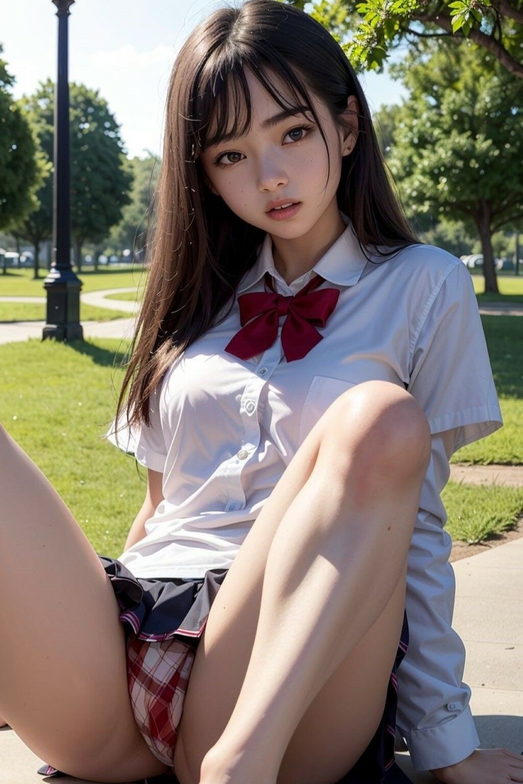 公園露出少女