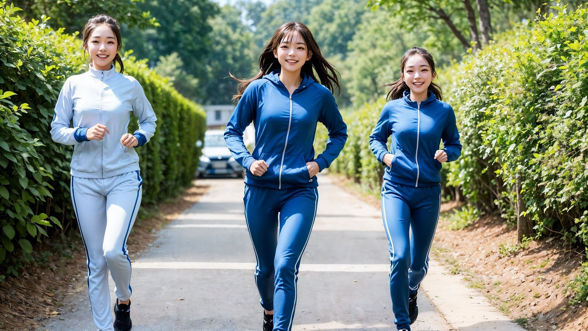 【4K高画質】ジャージ美女ハーレム 〜運動の後のエッチな運動〜