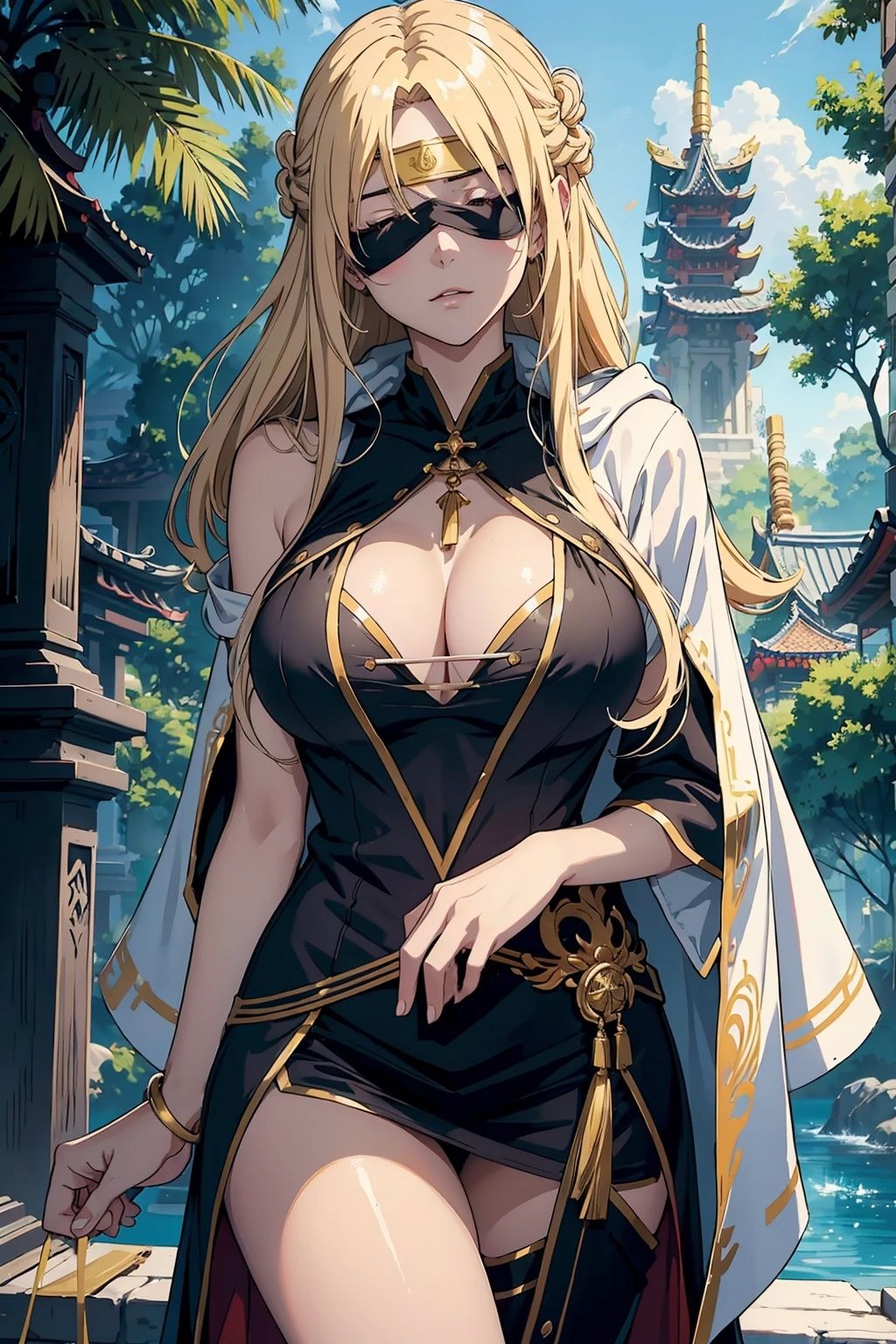 巨乳目隠し美女【妄想イラスト美女図鑑vol.41】