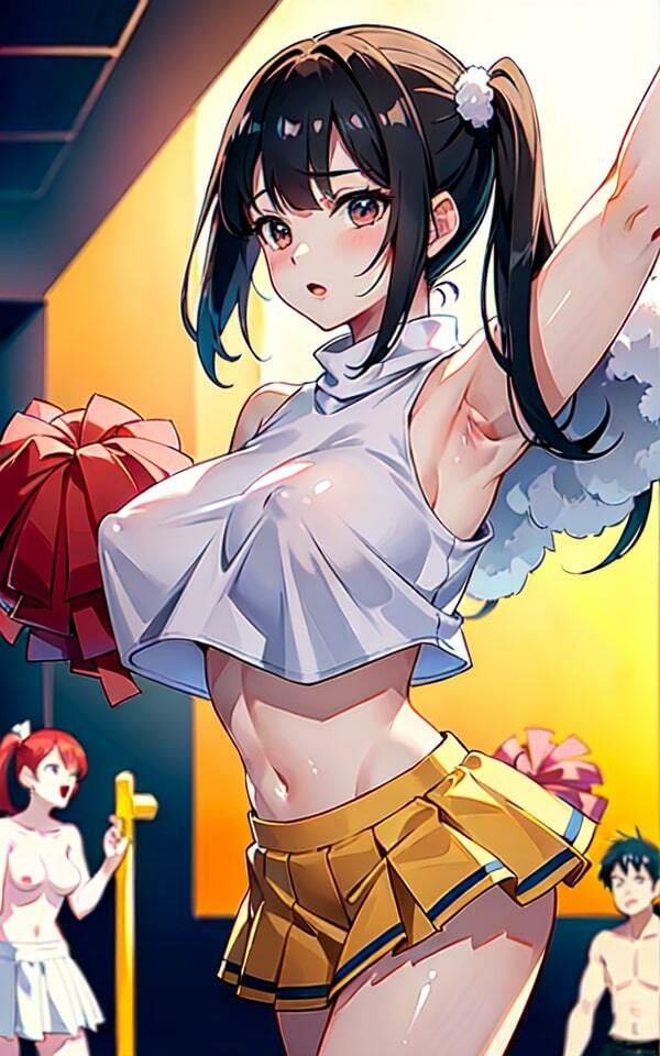 エッチなクラスメイトが成長途中の神乳丸出しでチアガールやってくれた