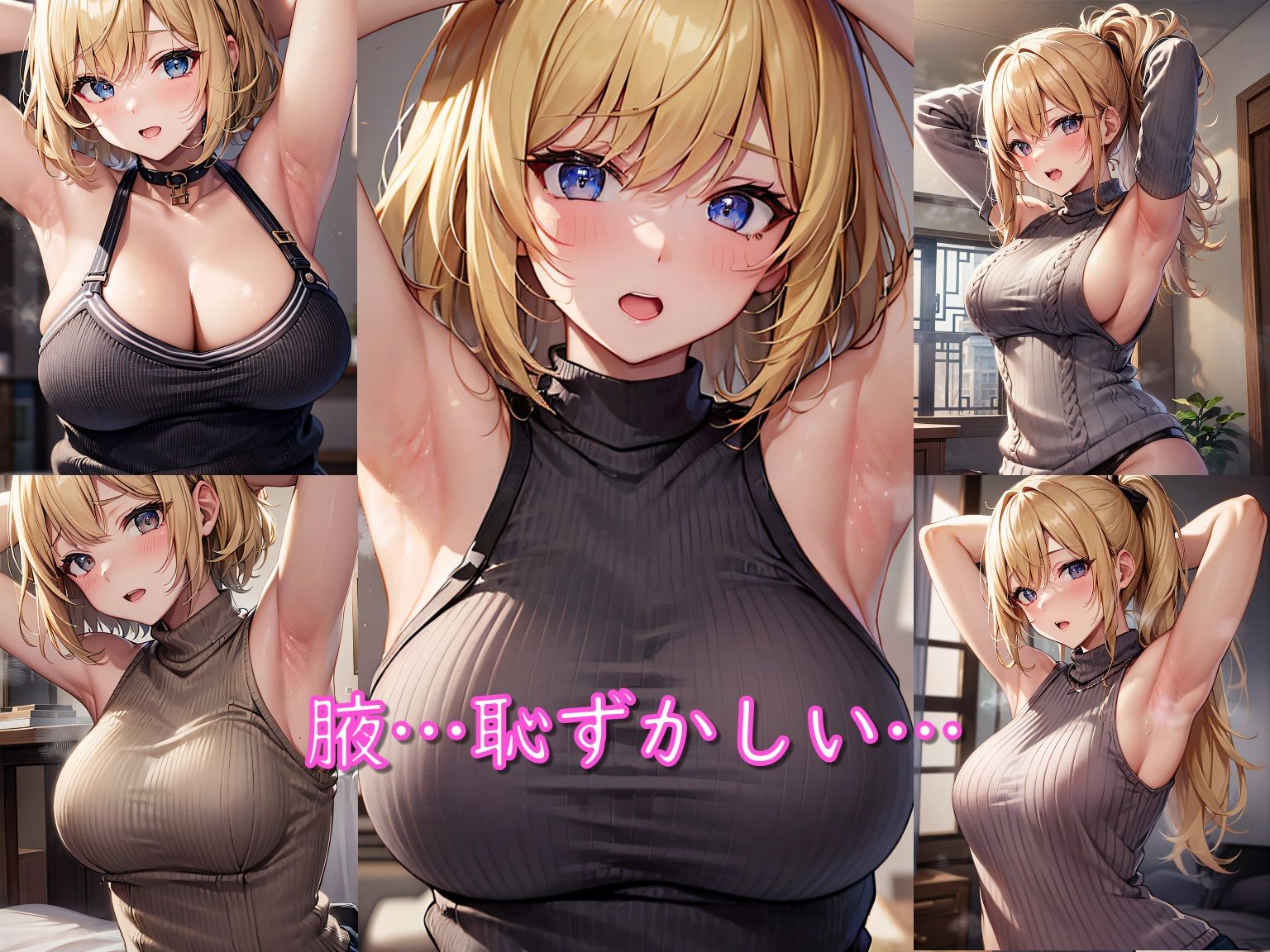 抜ける腋 前編 〜巨乳腋見せ少女詰め合わせセット〜