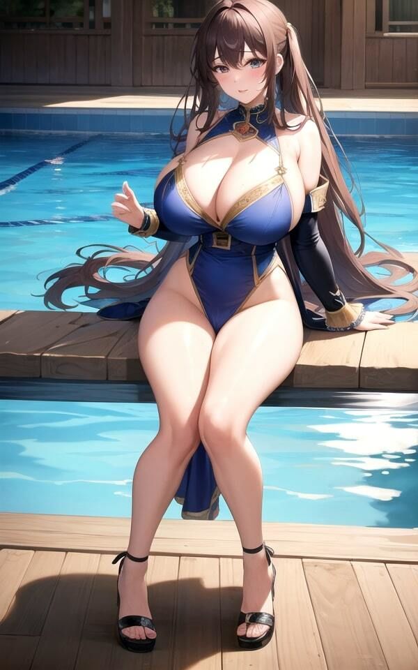 爆乳水着美女のプールでエッチな高額裏アルバイト