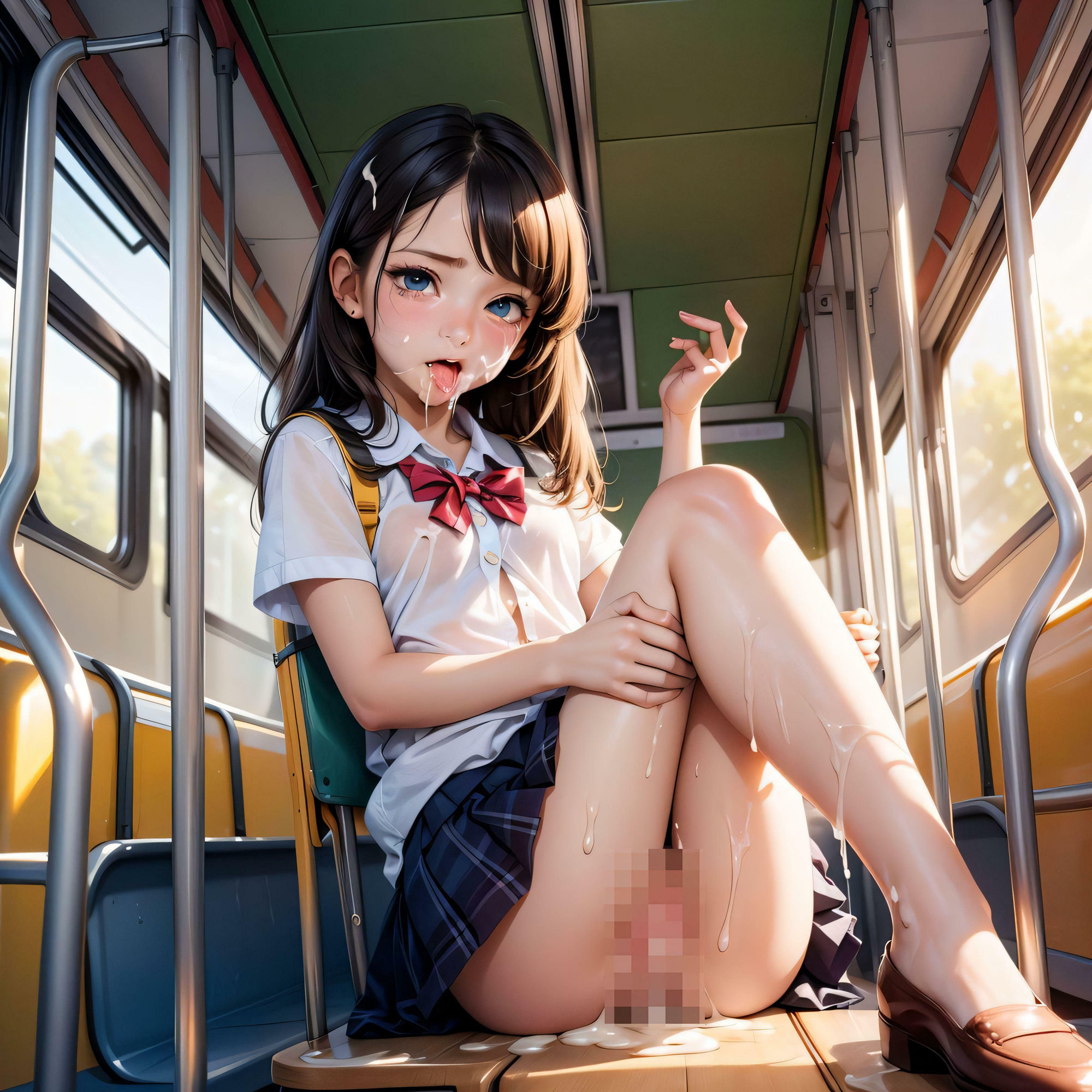 学校につくまで中出しする