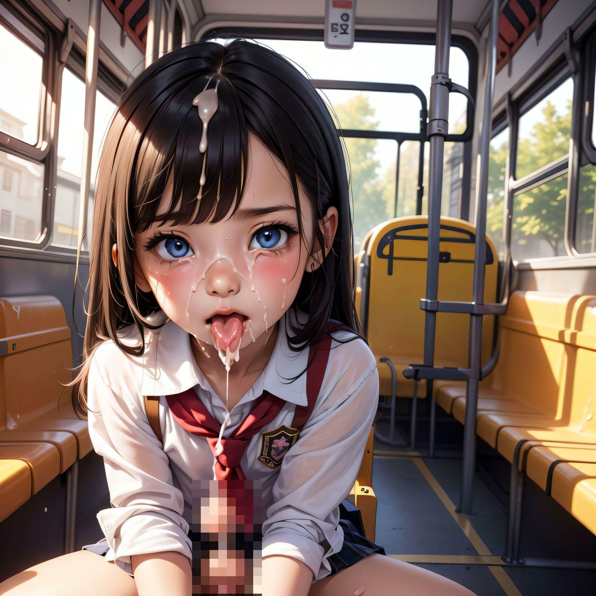 学校につくまで中出しする