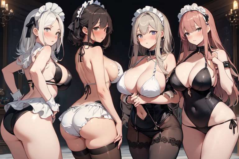 【微エロ】首輪をつけられ奴●化ハーレム！（ビキニ・メイド・ボンデージなど）【CG232枚＋うごイラ5枚】