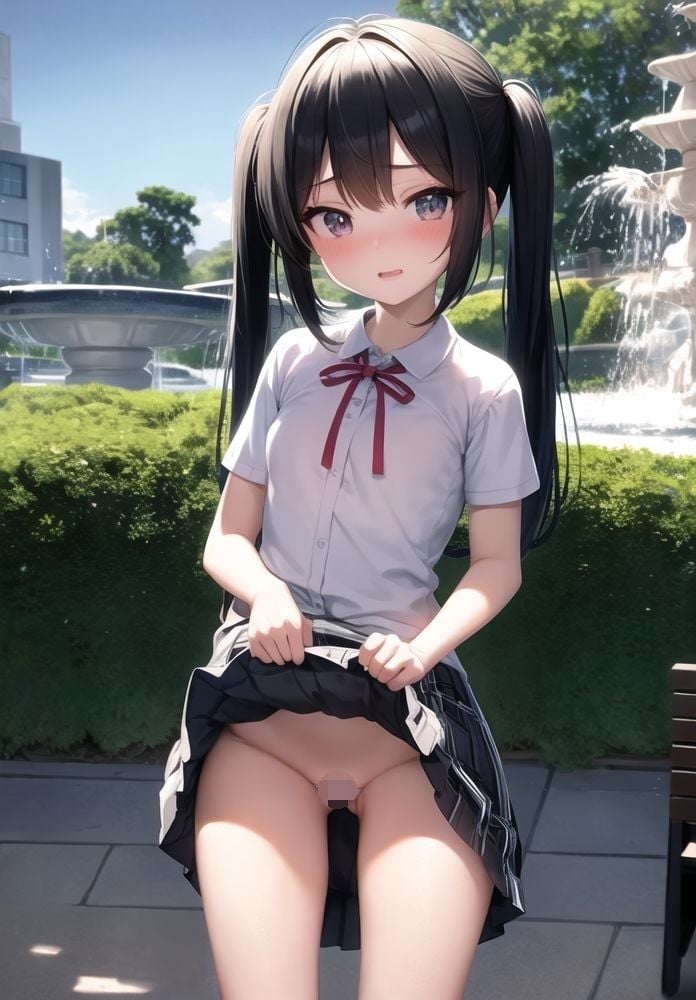 はじめてのスカートたくしあげ