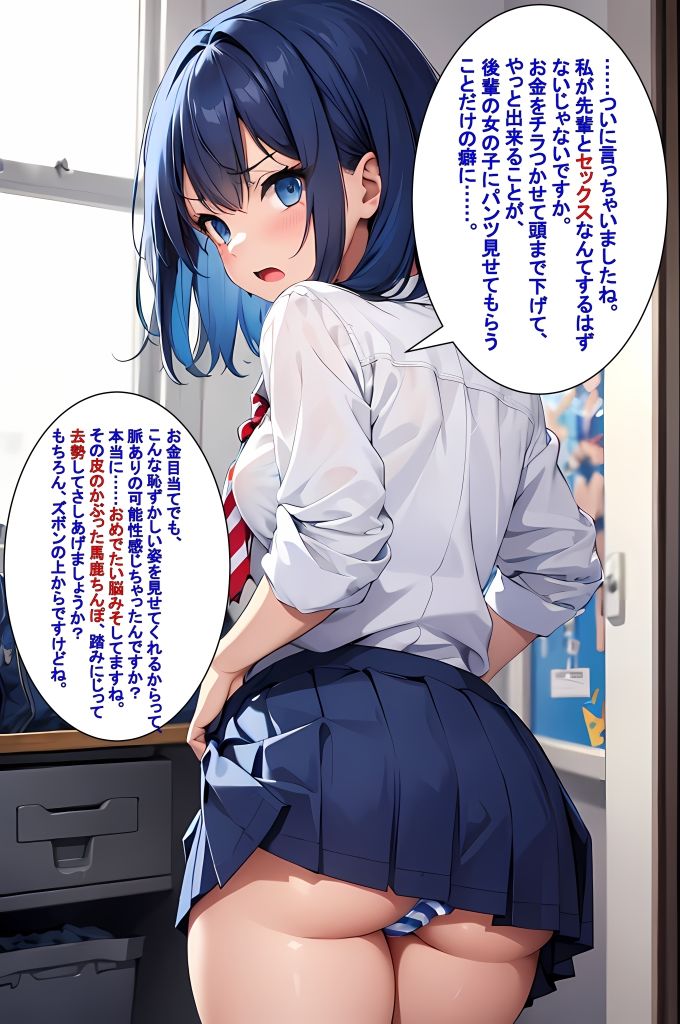 嫌な顔しながら全部見せちゃう女子校生【言葉責めセリフ付】