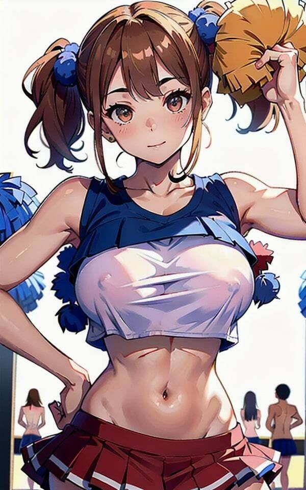 巨乳チアガールみんなの前でおっぱい撮影され放題